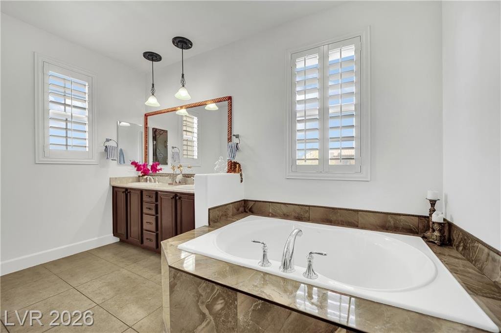 Primary Bath at 1866 Via Delle Arti #3103, Inspirada Henderson NV - 2 Bed Home for Sale