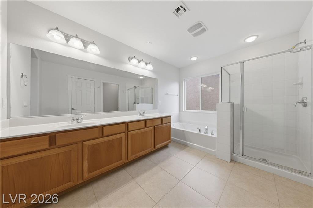 Primary Bath at 1872 Foro Romano Street, Inspirada Henderson NV - 3 Bed Home for Sale