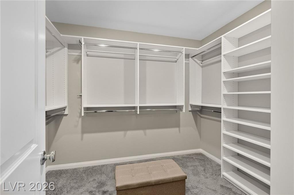 Custom walk-in closet in the primary suite