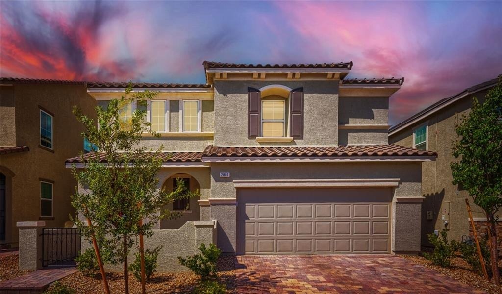 Front Exterior at Twilight at 2801 Gallarate Drive, Inspirada Henderson NV - 5 Bed Home for Sale