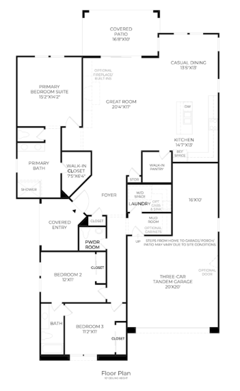 Floor plan for the Bonatti plan at Castano by Toll Brothers in Inspirada, Henderson NV