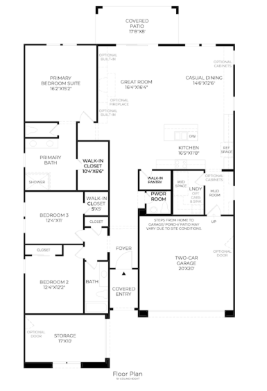 Floor plan for the Cresta plan at Castano by Toll Brothers in Inspirada, Henderson NV