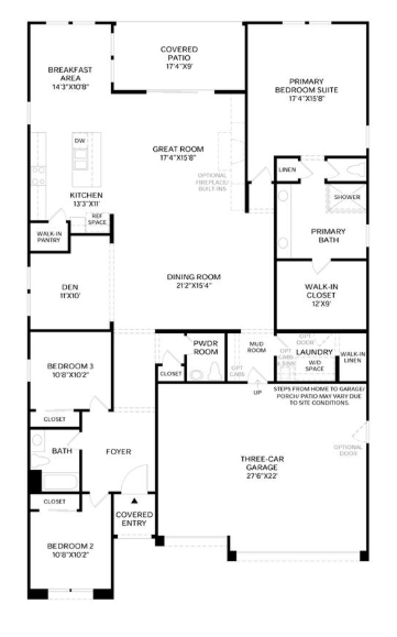 Floor plan for the Venata plan at Castano by Toll Brothers in Inspirada, Henderson NV