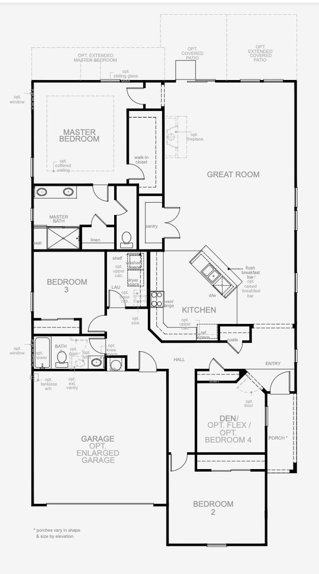 Enclaves Plan 2170 floor plan by KB Home in Inspirada, Henderson NV - 2,170 sq ft single-story with two-car garage