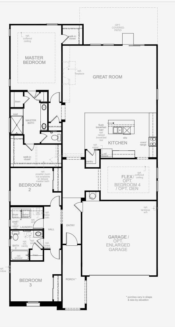 Enclaves Plan 2242 floor plan by KB Home in Inspirada, Henderson NV - 2,242 sq ft single-story with two-car garage