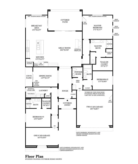 Alameda floor plan at Fortana Inspirada by Toll Brothers, 2,429 square foot single-story home