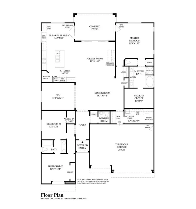 Brisbane floor plan at Fortana Inspirada by Toll Brothers, 2,576 square foot single-story home