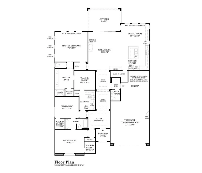 Carmel floor plan at Fortana Inspirada by Toll Brothers, 2,378 square foot single-story home