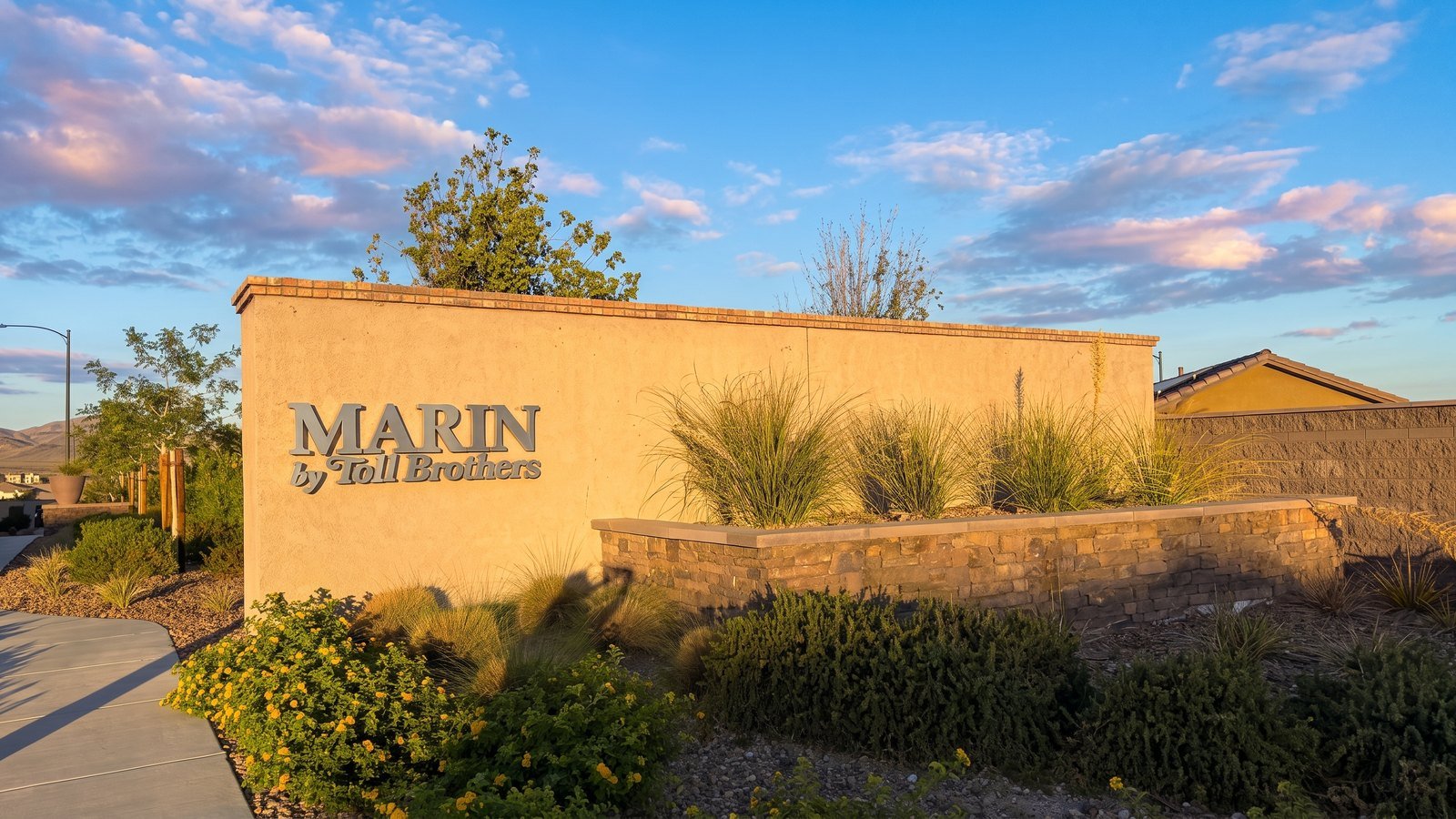 The Marin by Toll Brothers entrance monument in Inspirada, Henderson NV