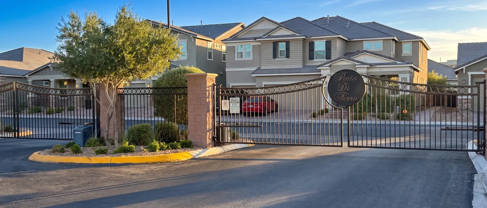 Gated entry to Porta Di Ferro in Inspirada, Henderson NV