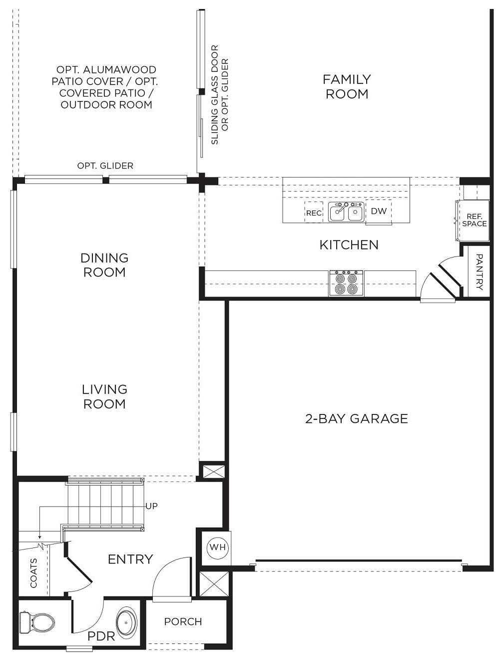 First floor plan for Plan 3 at Solano by Pardee Homes in Inspirada, Henderson NV, 2,433 square feet