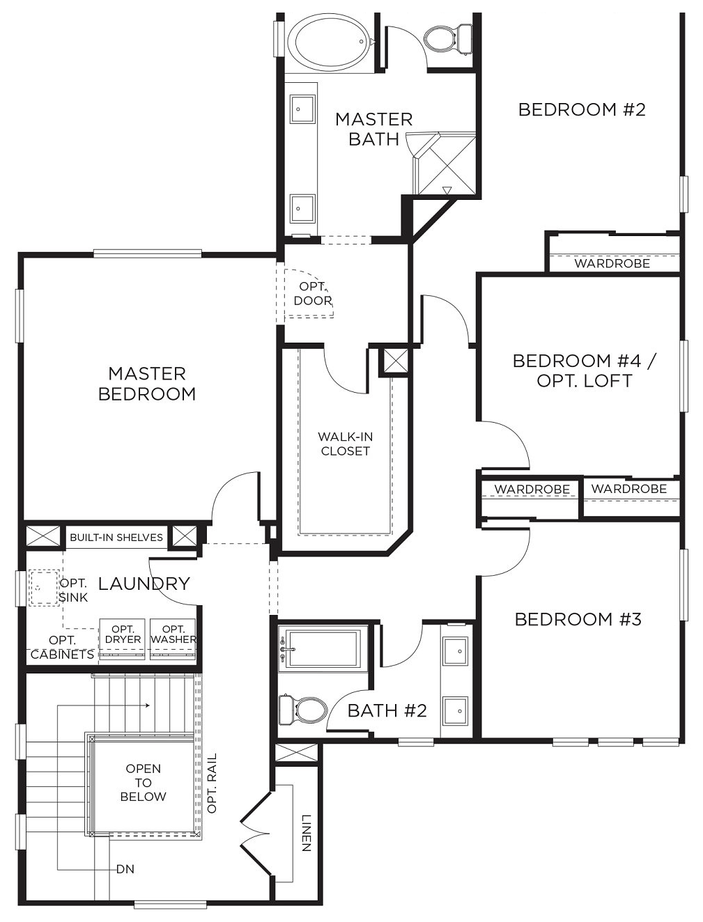 Second floor plan for Plan 3 at Solano by Pardee Homes in Inspirada, Henderson NV, 2,433 square feet