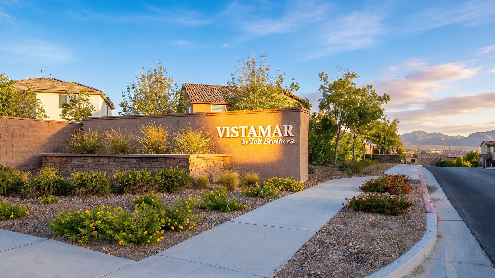 The Vistamar by Toll Brothers entrance monument in Inspirada, Henderson NV