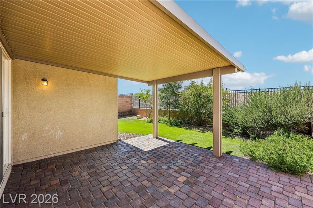 Patio of this Inspirada home in Henderson, Nevada