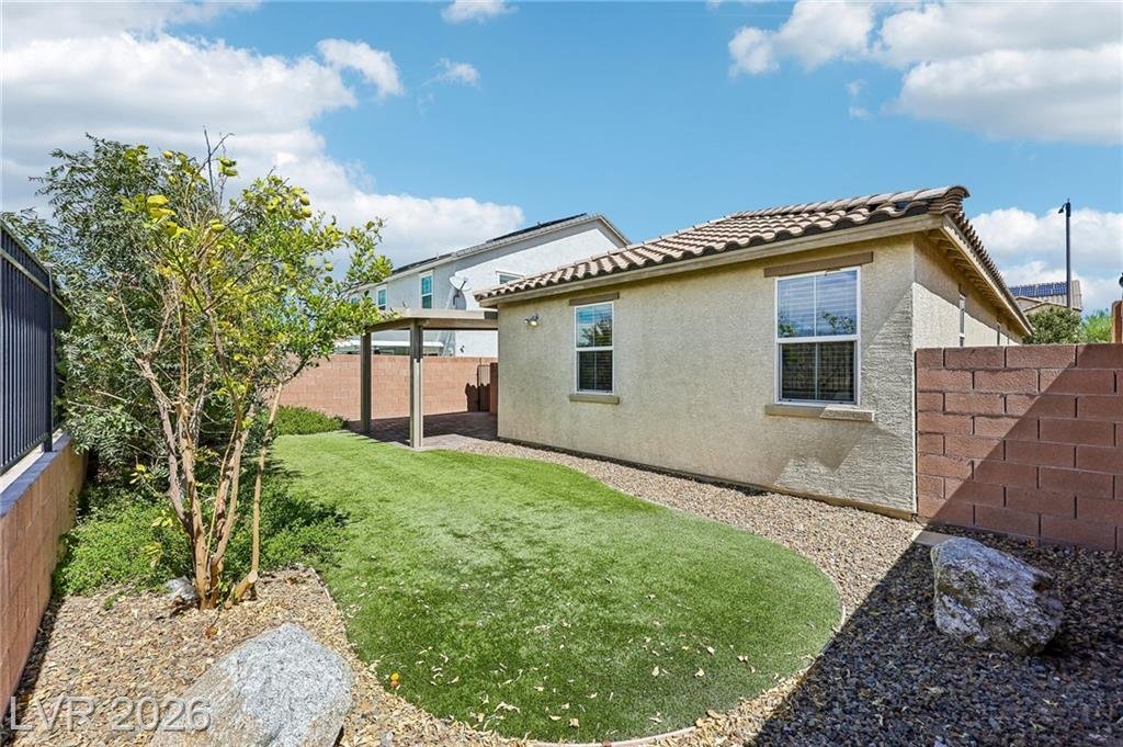 Backyard of this Inspirada home in Henderson, Nevada