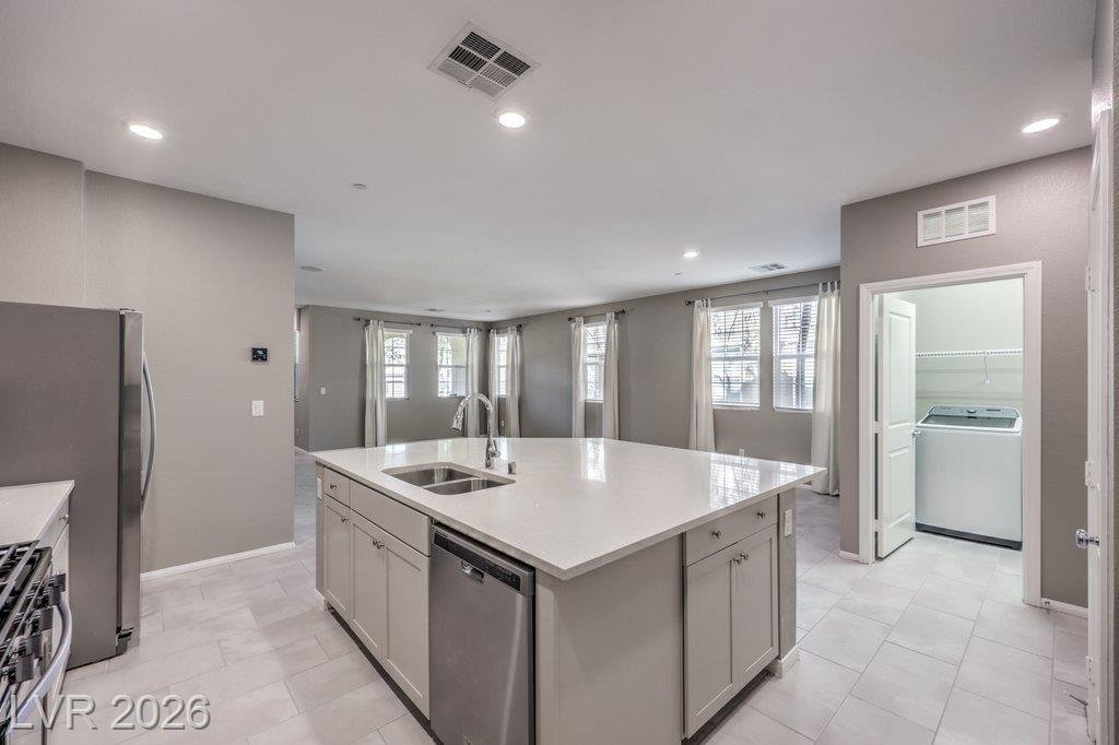 Kitchen of this Inspirada home in Henderson, Nevada