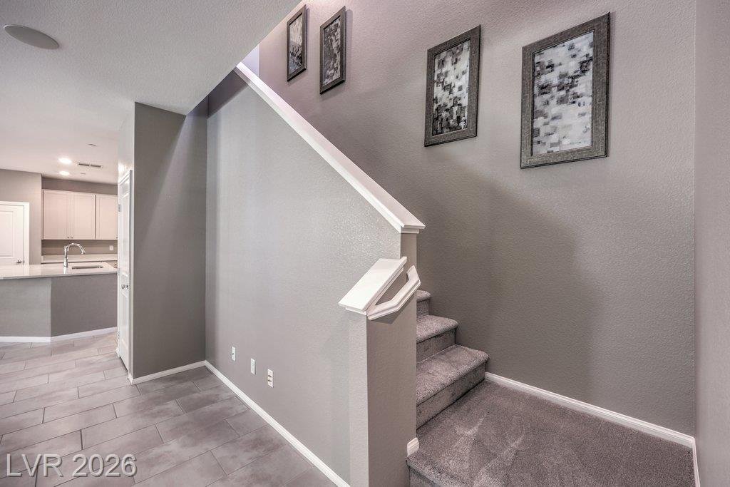 Stairs of this Inspirada home in Henderson, Nevada
