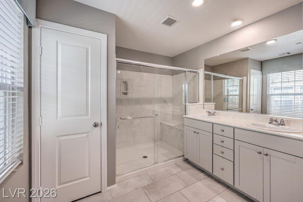 Primary Bath of this Inspirada home in Henderson, Nevada
