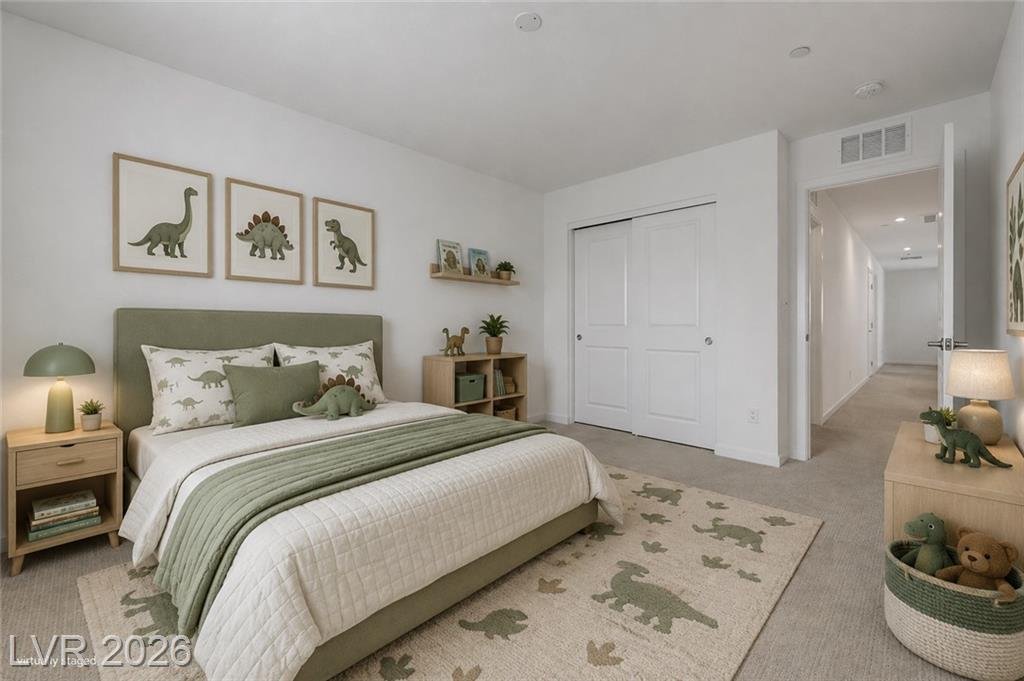Bedroom of this Inspirada home in Henderson, Nevada