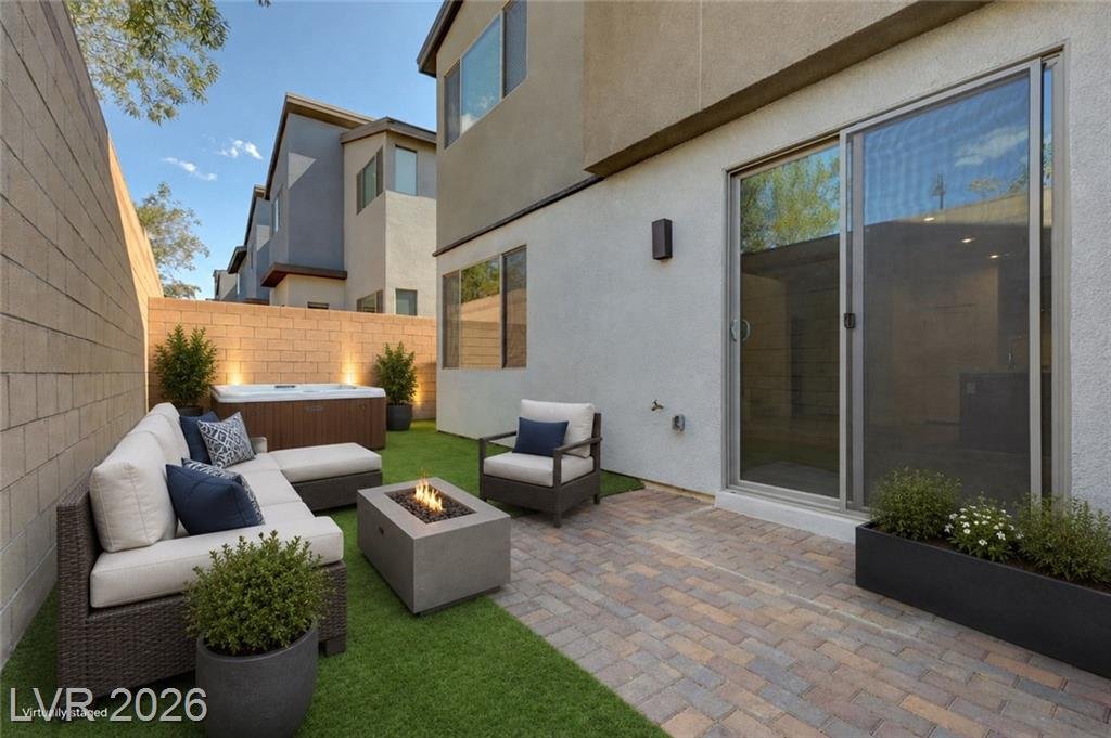 Patio of this Inspirada home in Henderson, Nevada