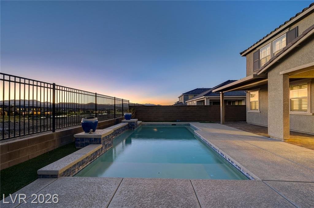 Backyard of this Inspirada home in Henderson, Nevada