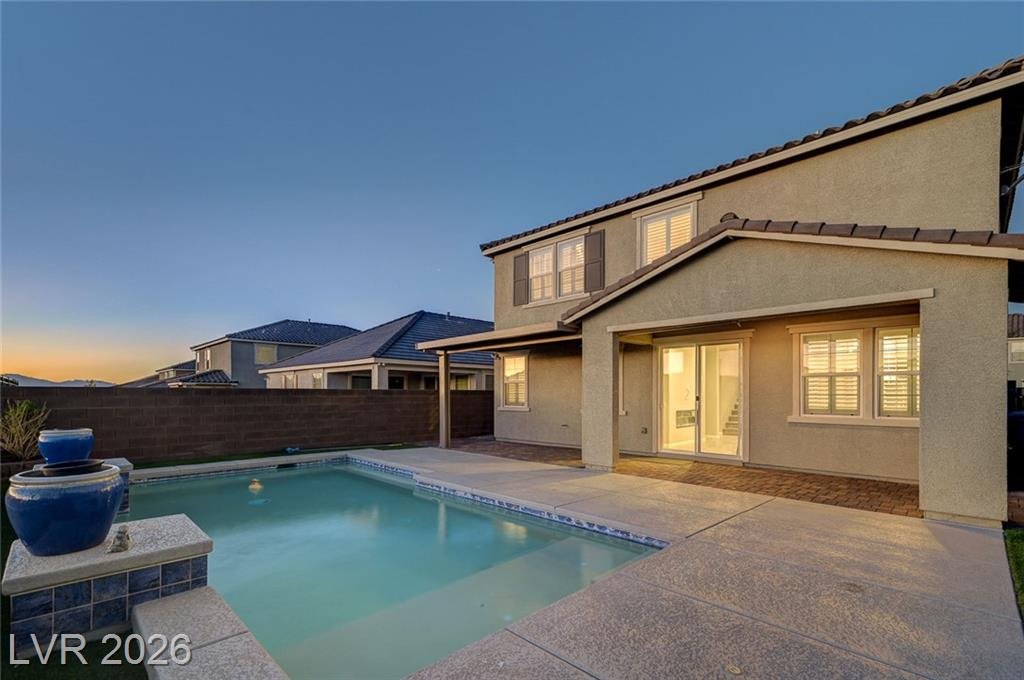 Backyard of this Inspirada home in Henderson, Nevada