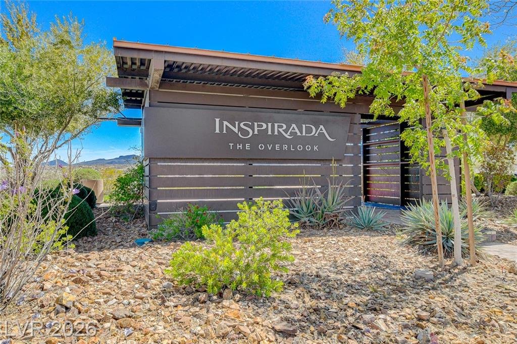 Inspirada The Overlook pavilion framed by desert trees