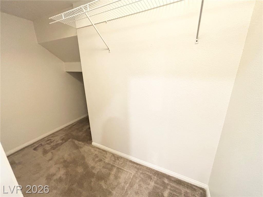 Under-stair storage closet with wire shelving