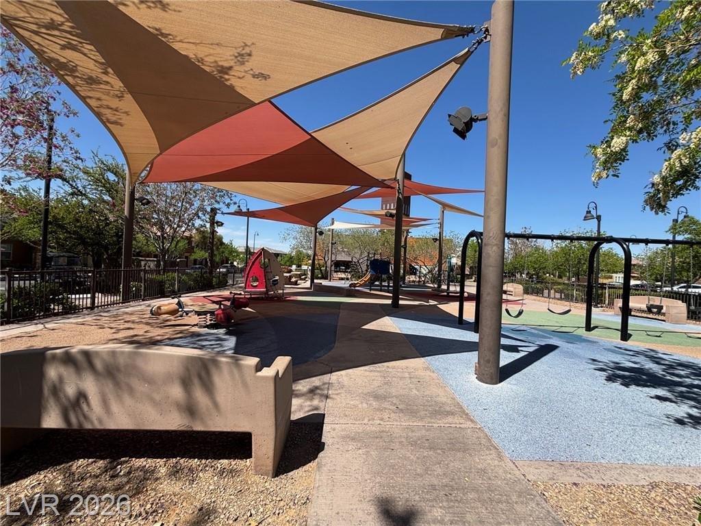 Playground with shade sails at the community park