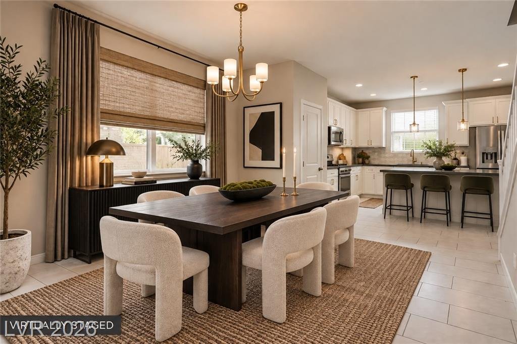 Dining of this Inspirada home in Henderson, Nevada