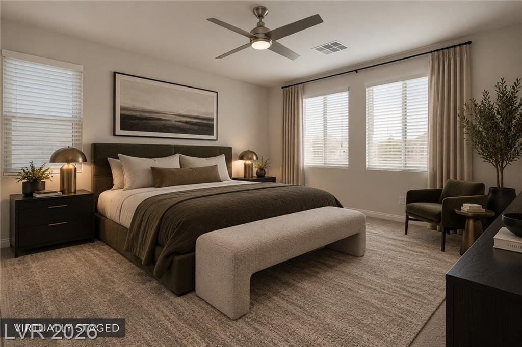 Primary Bedroom of this Inspirada home in Henderson, Nevada