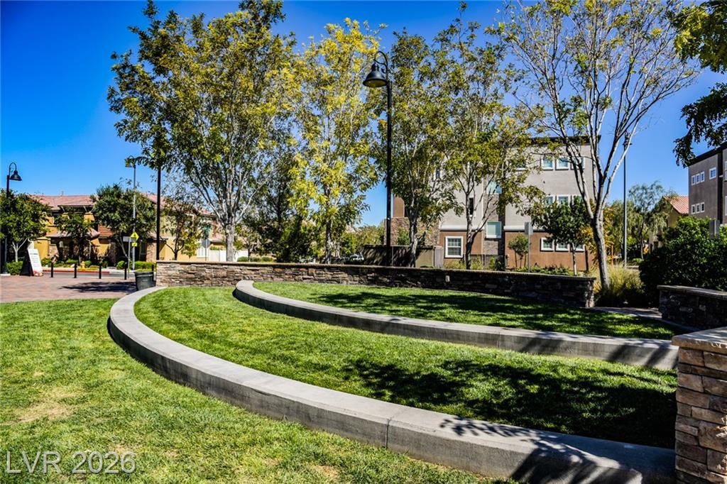 Terraced lawn seating in a neighborhood park