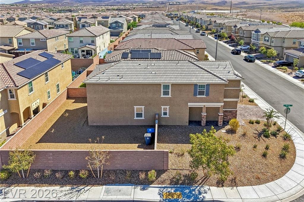 Aerial of the rear yard and corner position