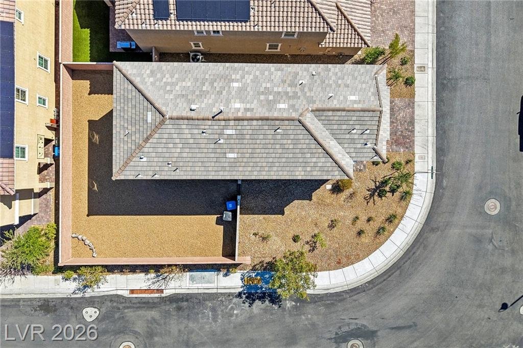Overhead view of the lot and roofline
