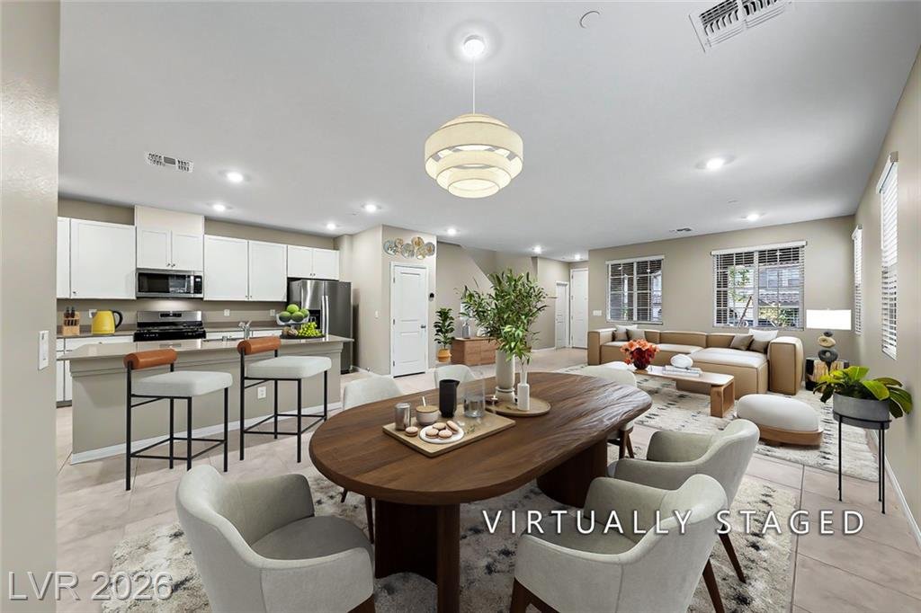 Dining of this Inspirada home in Henderson, Nevada