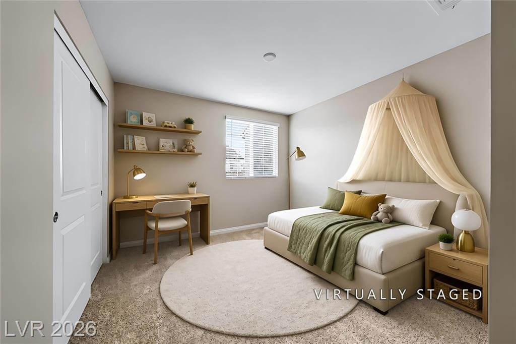 Bedroom of this Inspirada home in Henderson, Nevada