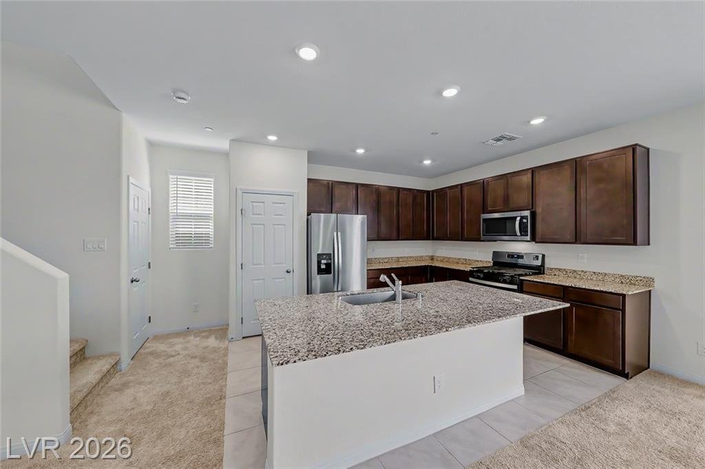 Kitchen of this Inspirada home in Henderson, Nevada