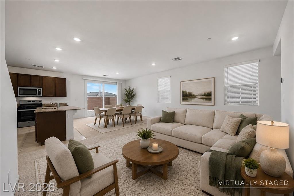 Family Room of this Inspirada home in Henderson, Nevada