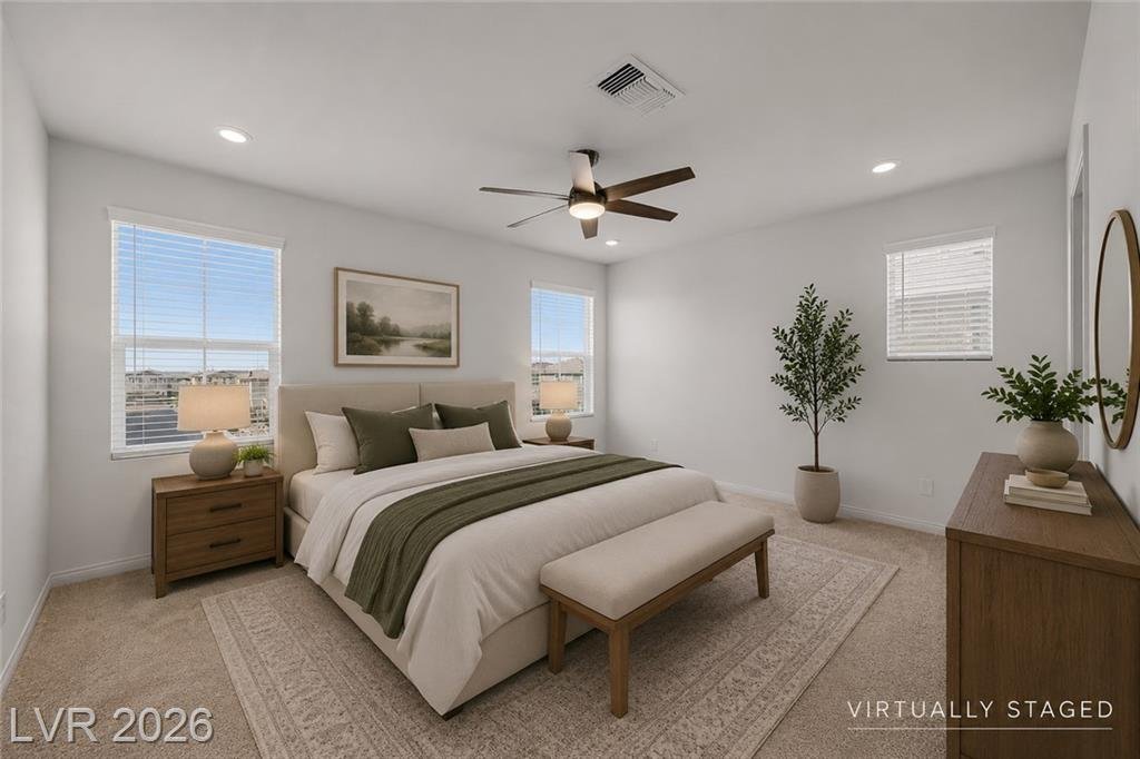 Primary Bedroom of this Inspirada home in Henderson, Nevada