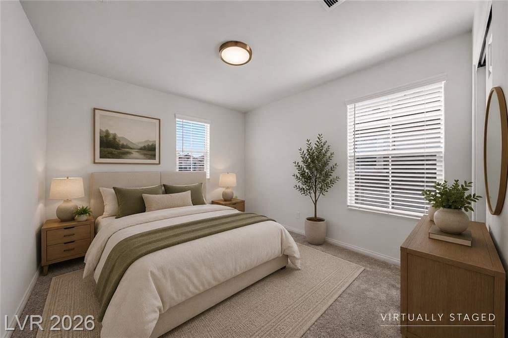 Bedroom of this Inspirada home in Henderson, Nevada