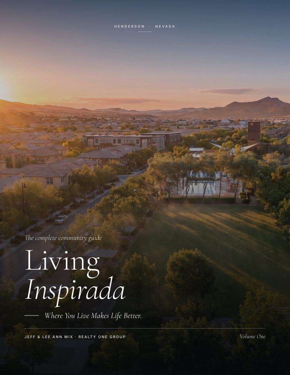 Cover of Living Inspirada, The Complete Community Guide to Inspirada in Henderson NV by Jeff and Lee Ann Mix