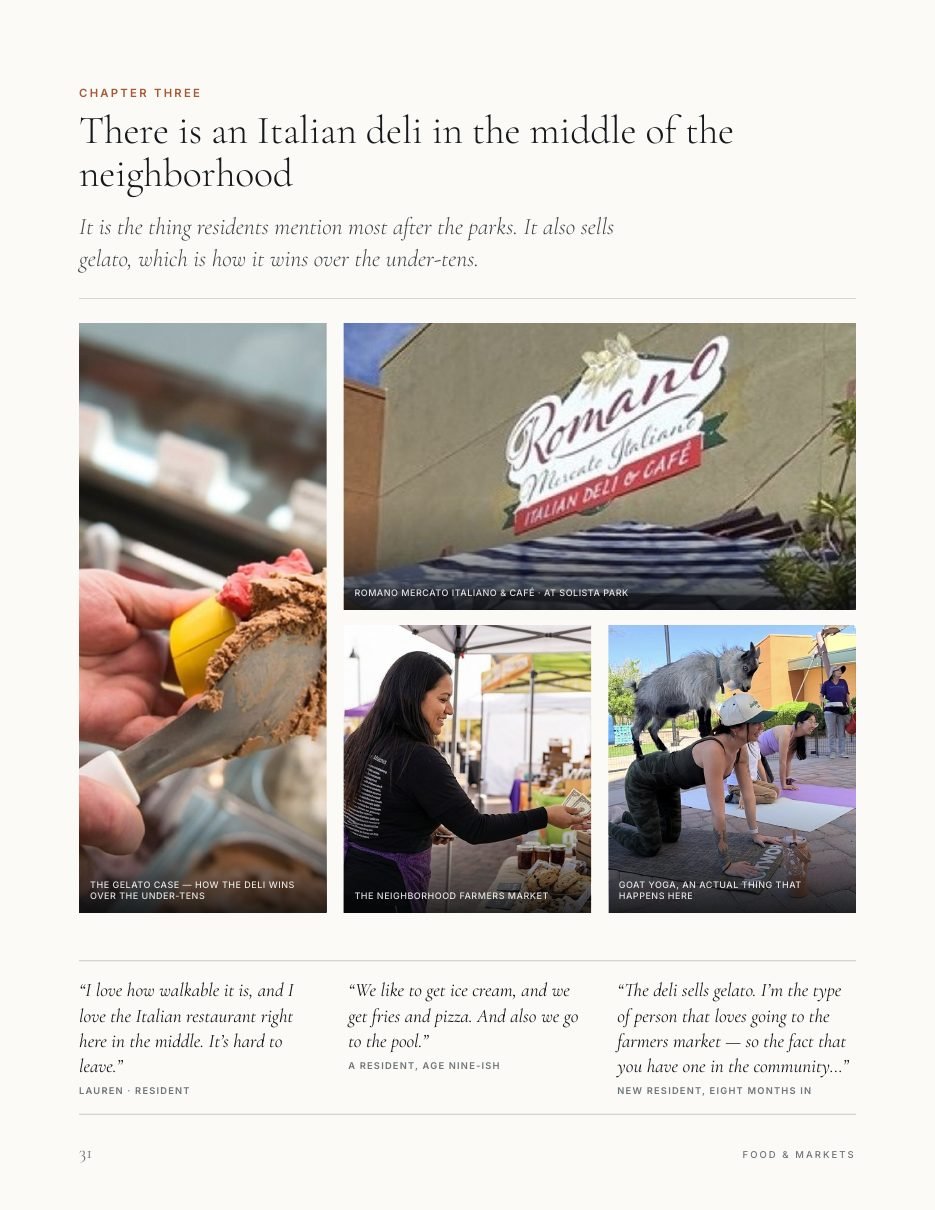 Romano Mercato Italiano and Cafe at Solista Park, from the everyday life chapter of the Living Inspirada guide