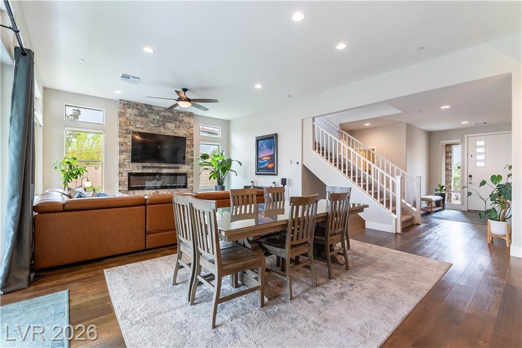 Great room view toward the staircase and front entry at 2114 Maderno Street
