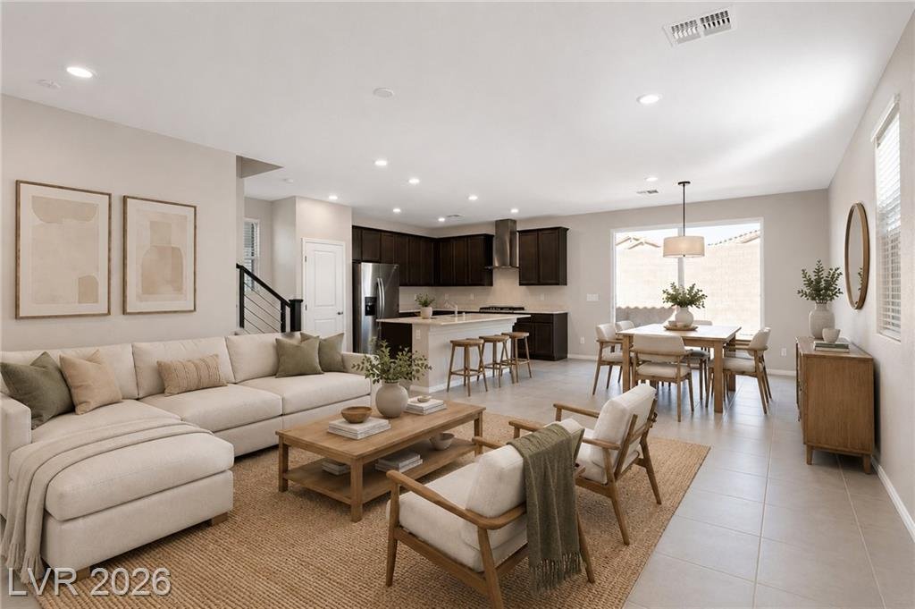 Family Room of this Inspirada home in Henderson, Nevada
