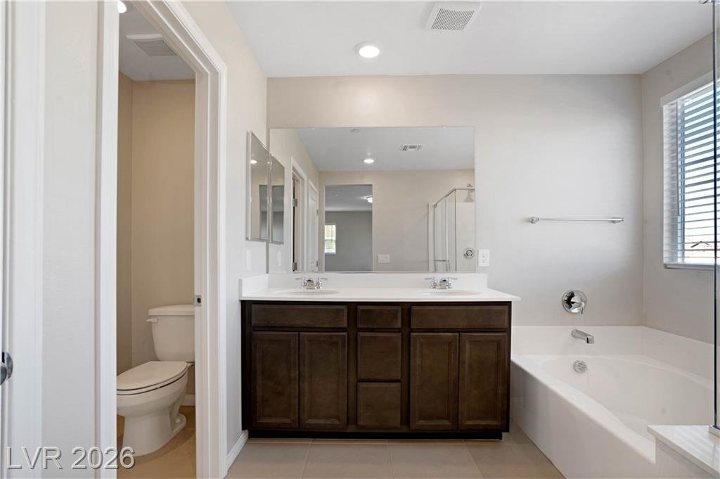 Primary Bath of this Inspirada home in Henderson, Nevada