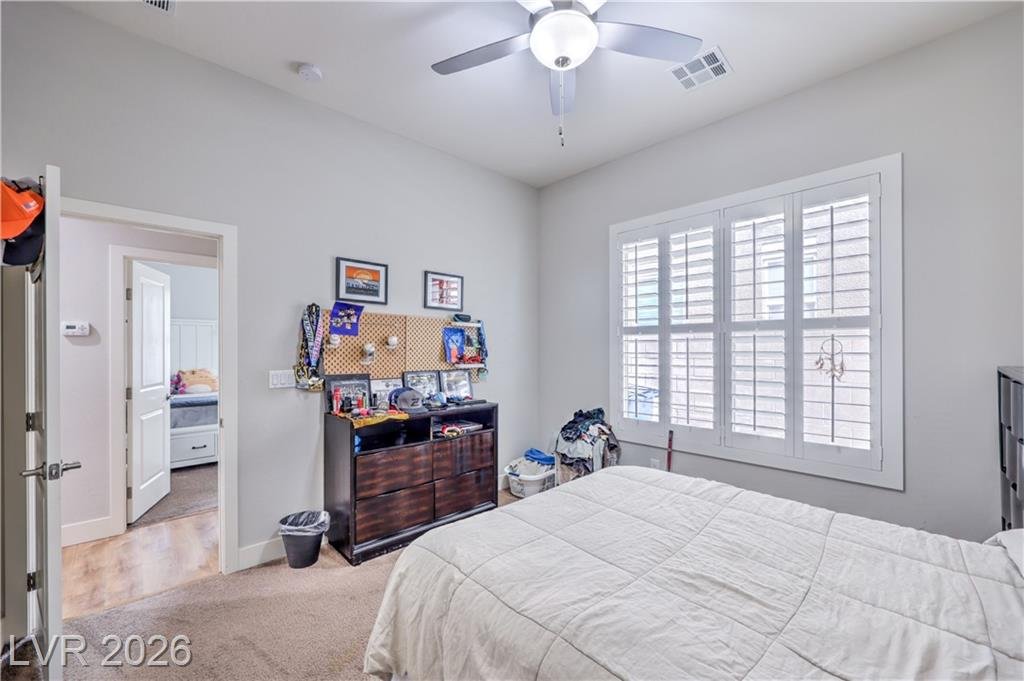 Bedroom of this Inspirada home in Henderson, Nevada
