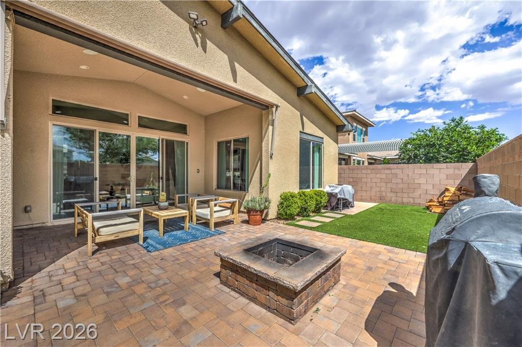 Patio of this Inspirada home in Henderson, Nevada