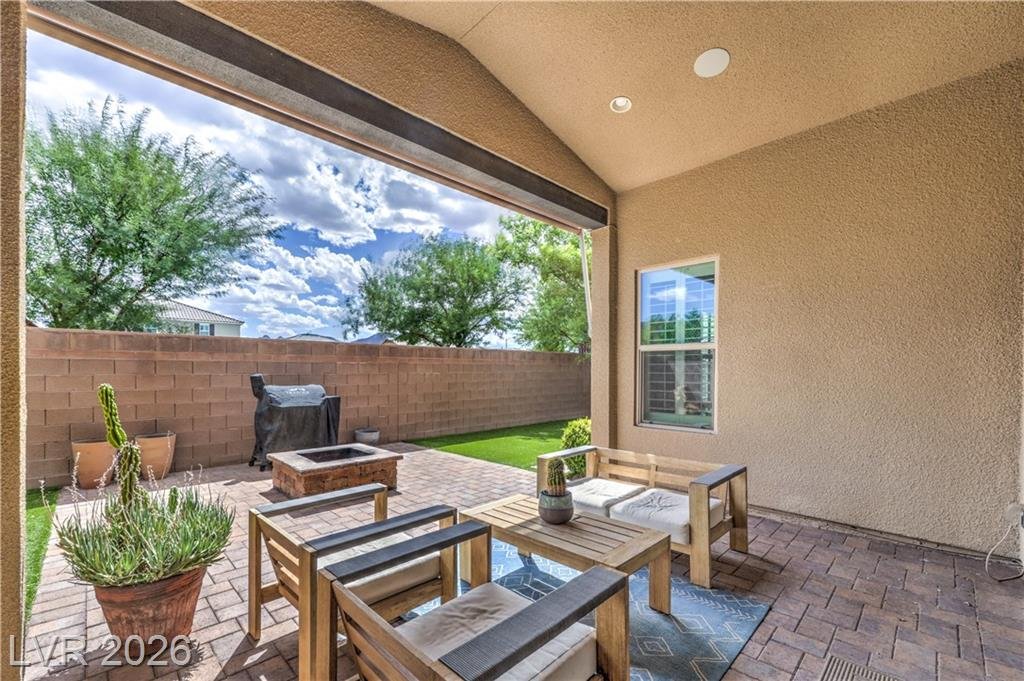 Patio of this Inspirada home in Henderson, Nevada