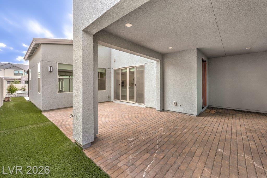 Patio of this Inspirada home in Henderson, Nevada