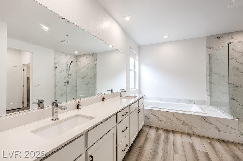 Primary Bath of this Inspirada home in Henderson, Nevada